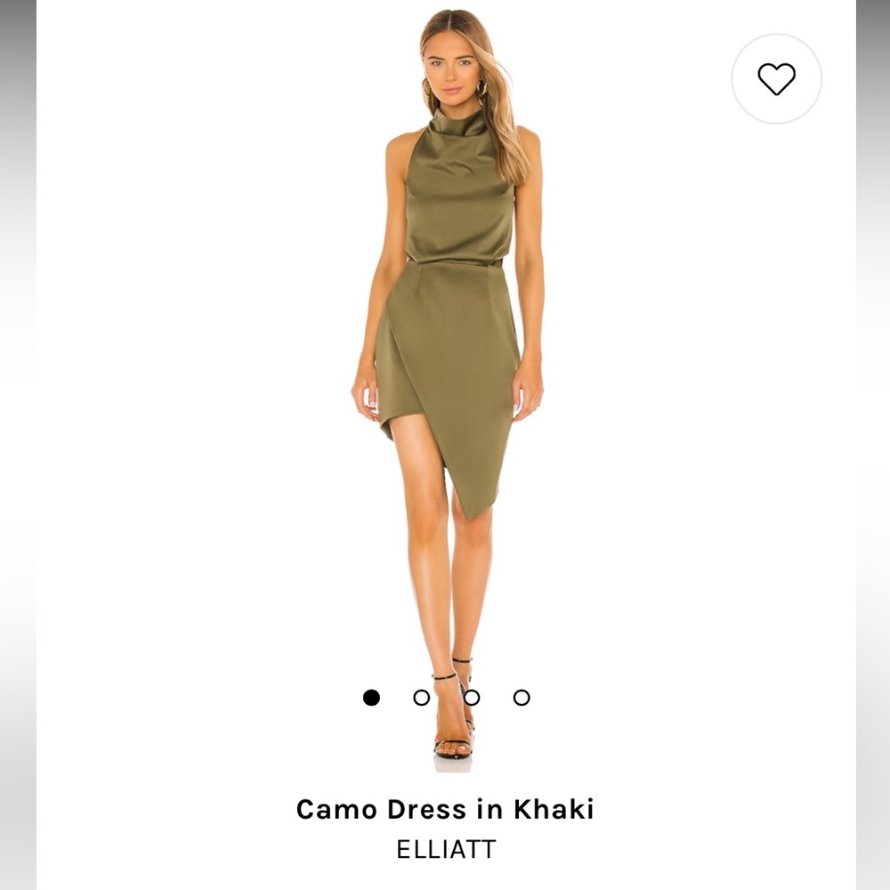 Elliatt Camo Dress in Khaki (Olive) Large